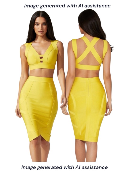House of CB Dresses & Skirts - House of CB XS yellow bandage crop top & skirt set